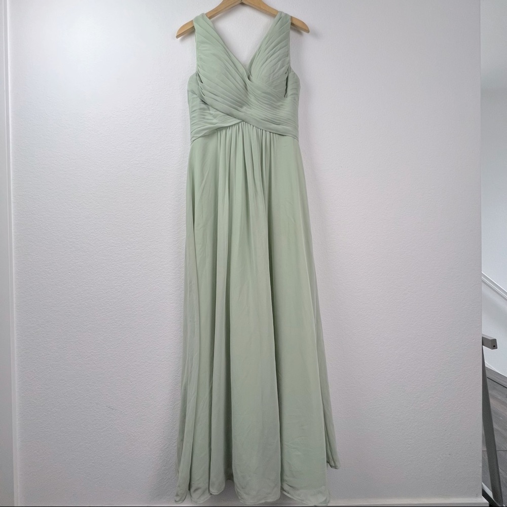 Azazie Sage Green Maci Dress Size A8